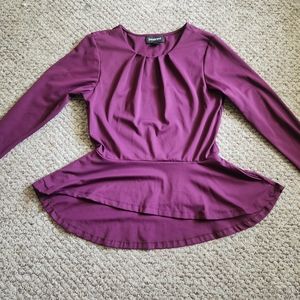 Betabrand Top Womens Large Purple Long Sleeve Career Work Casual Pullover Blouse